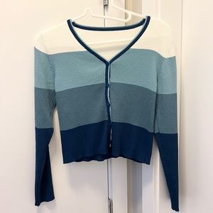 Stripe V-neck Cardigan